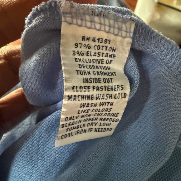 Polo Ralph Lauren Custom Fit Blue Stretch Mesh Polo Shirt XL Orange Logo - Picture 6 of 6